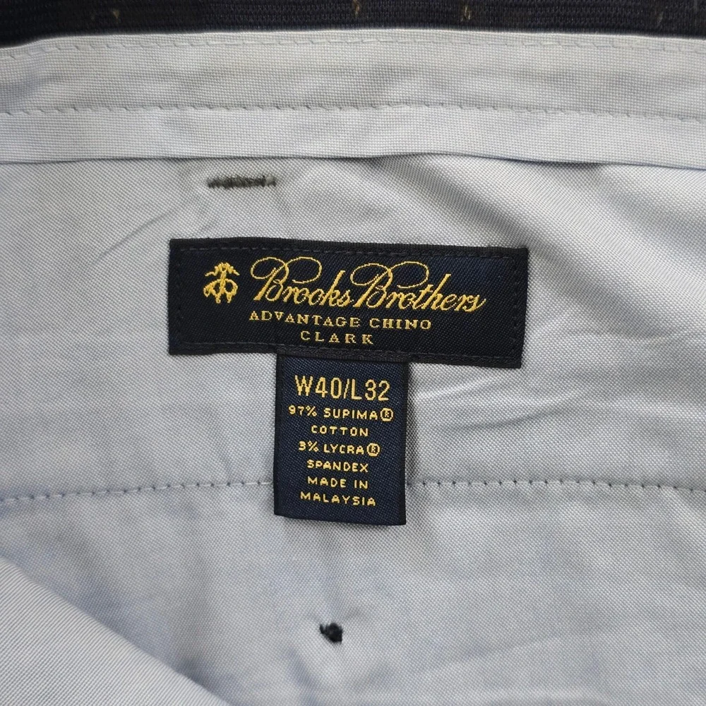 Brooks Brothers Advantage Chino Clark Fit Grey Glen Plaid Pants Mens‎ 40x32